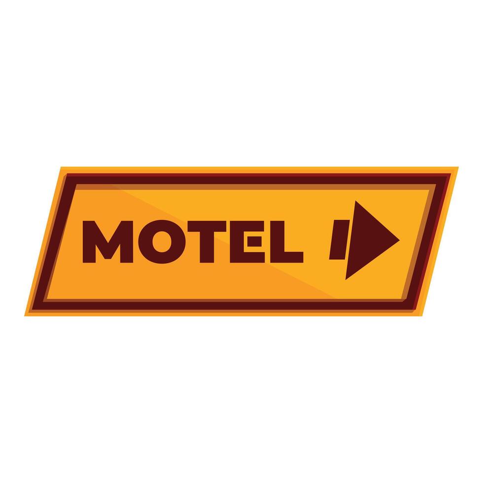 Orange and brown motel sign pointing right vector