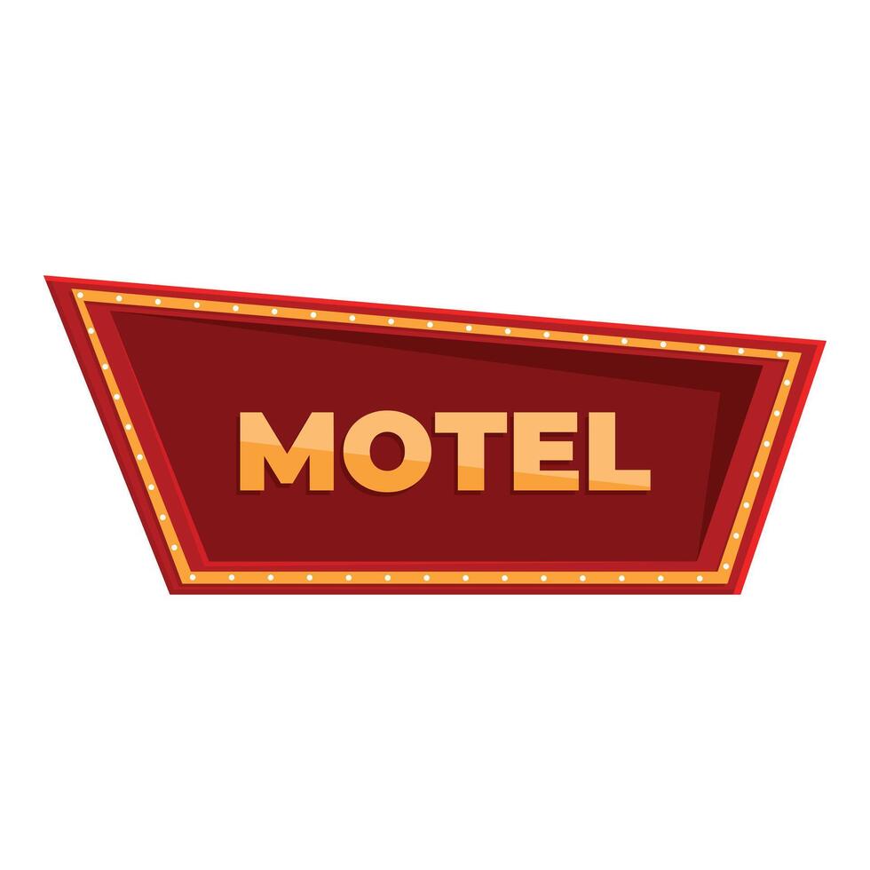 Red motel sign with light bulbs advertising motel vector