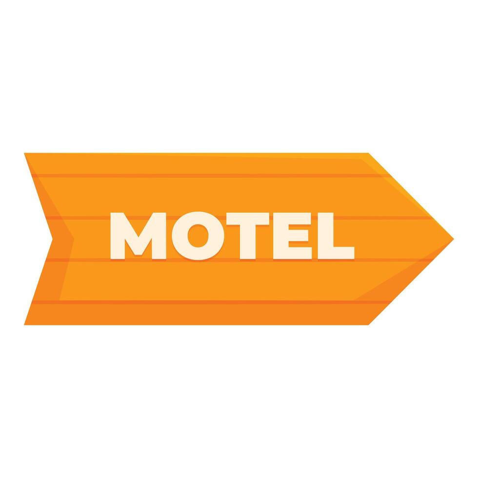 Orange motel sign pointing right with white text vector