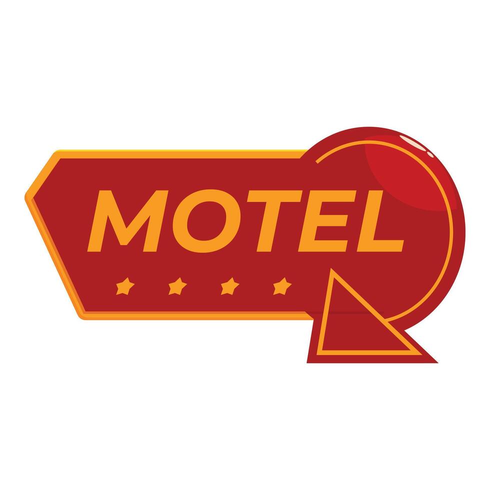 Red and orange motel sign with stars pointing right vector