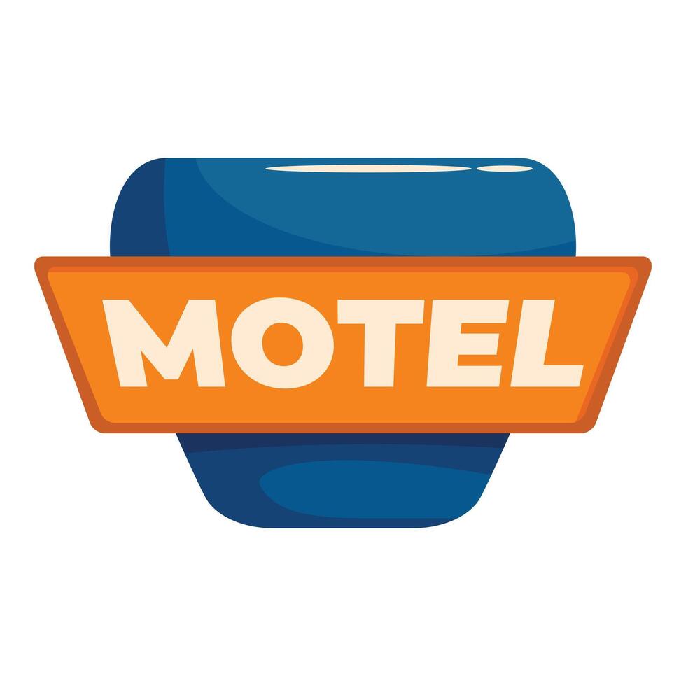 Blue and orange motel sign indicating lodging available vector
