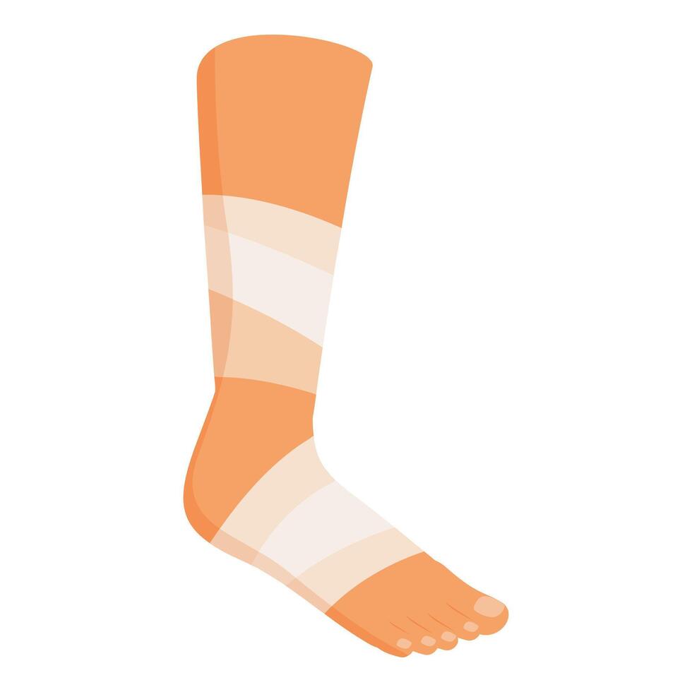 Injured leg with elastic bandage after trauma vector