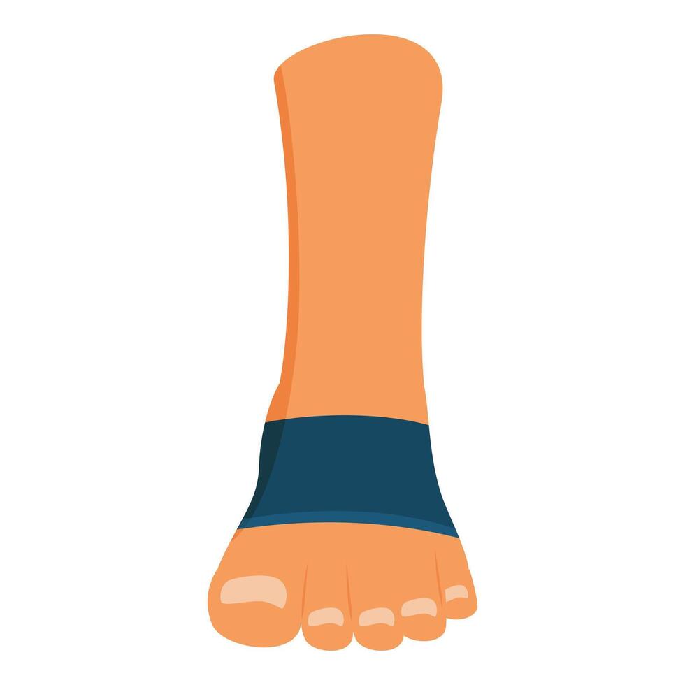Foot using elastic ankle support brace compression wrap vector