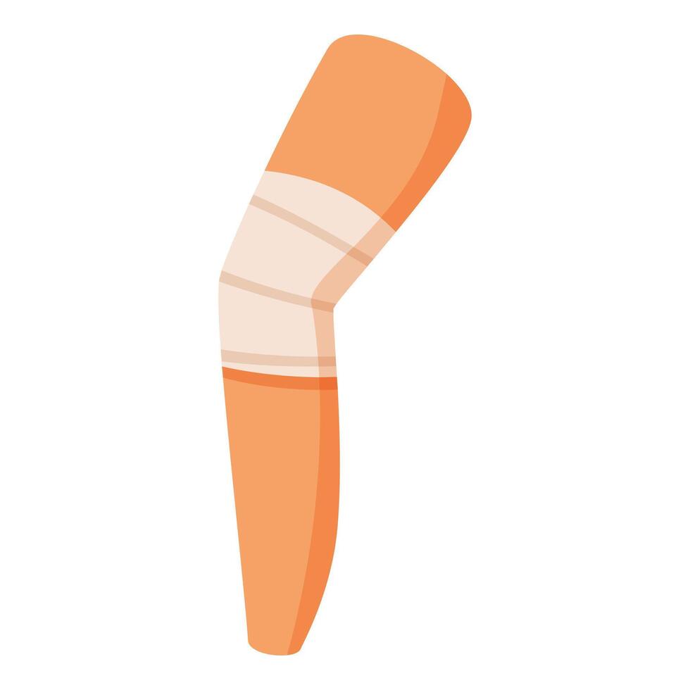 Elastic bandage on human leg protecting injured body part vector
