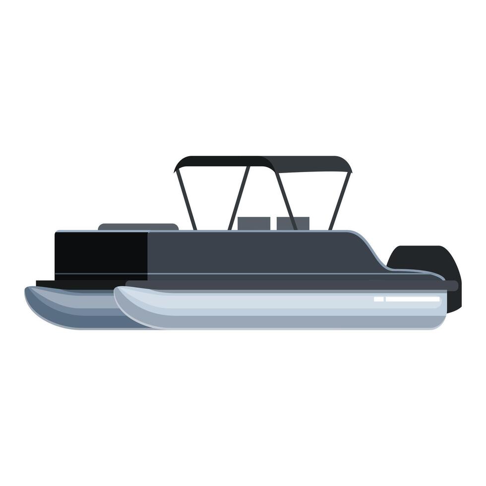 Modern pontoon boat for carrying passengers on water trip vector