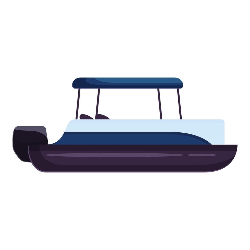 Modern pontoon boat floating on water side view vector