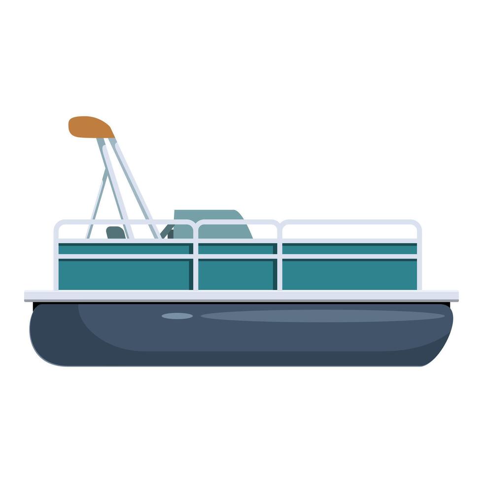 Modern pontoon boat waiting for passengers on the lake vector