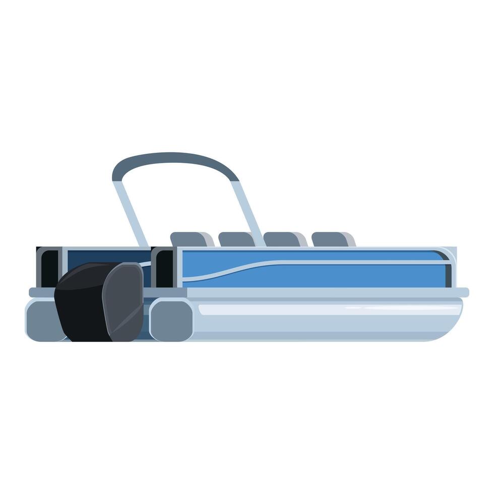 Modern pontoon boat for having fun on the lake vector