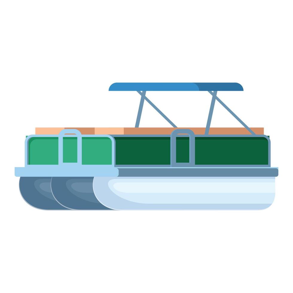 Modern pontoon boat providing leisure and relaxation on water vector