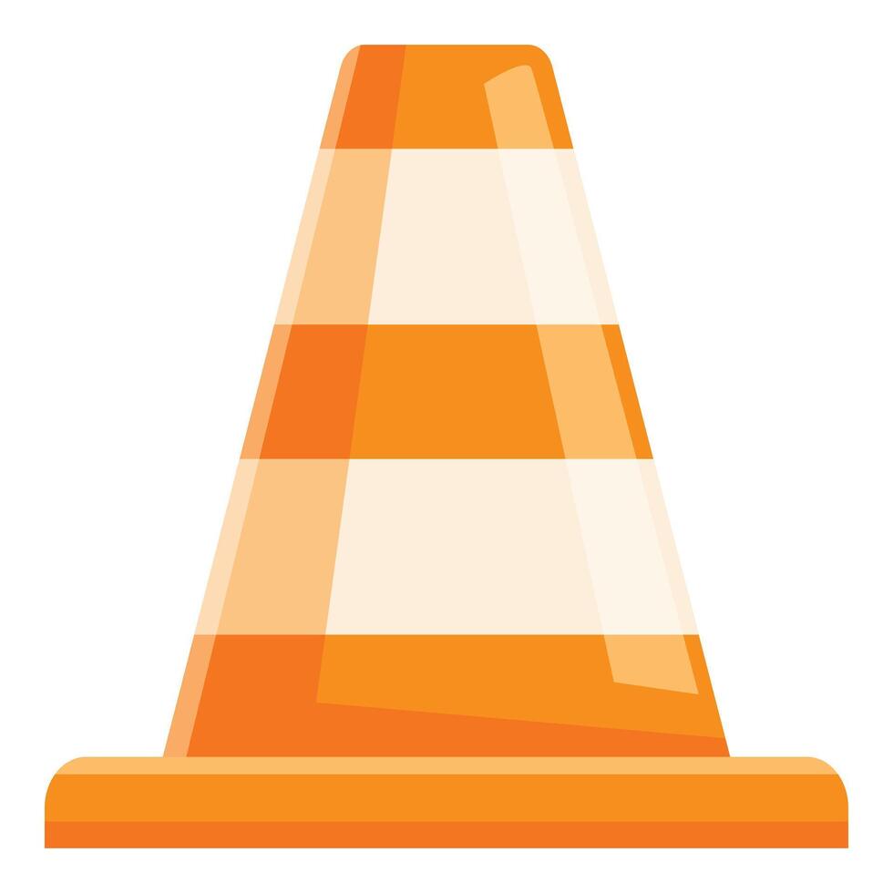 Orange traffic cone standing on white background vector