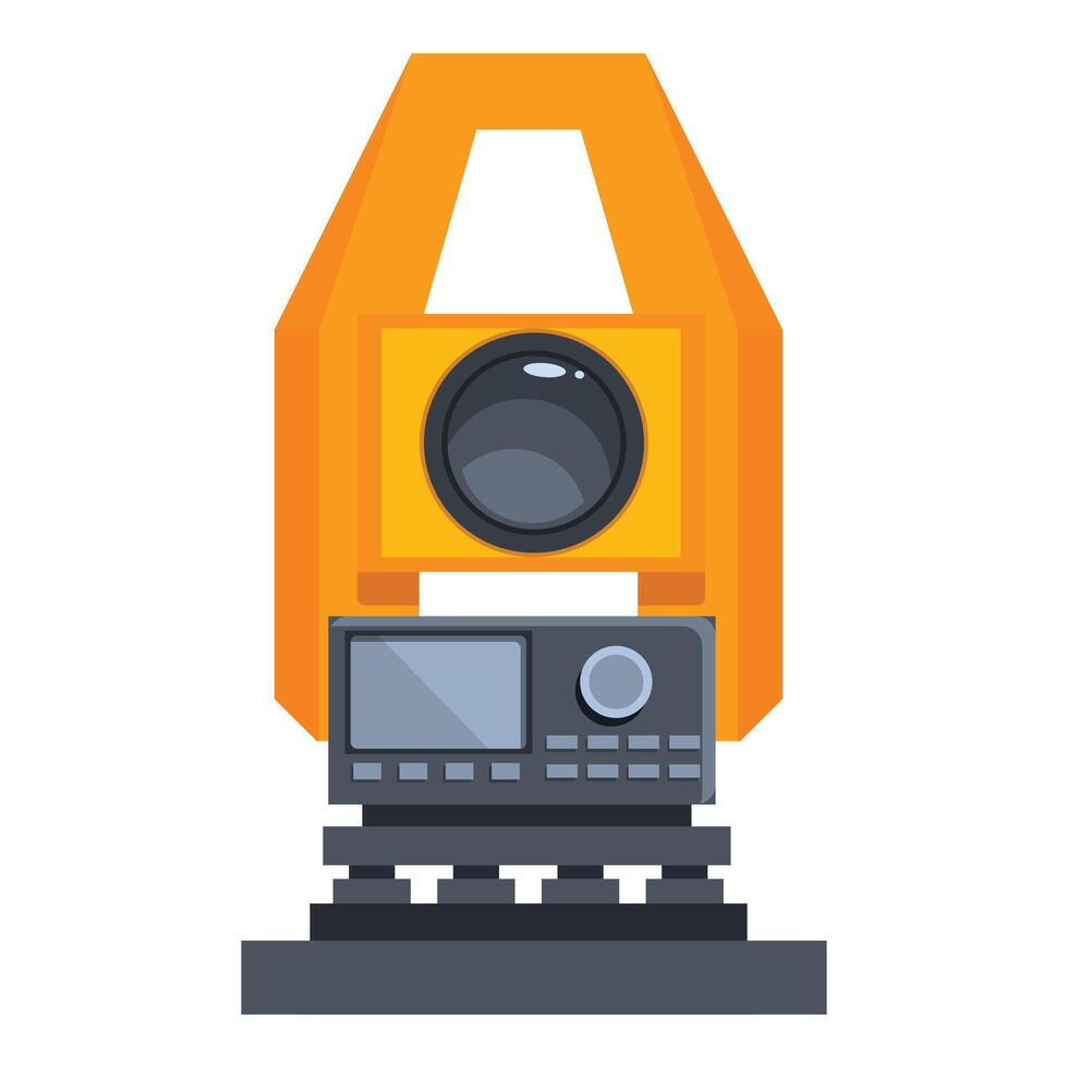 Modern electronic total station theodolite surveying equipment vector