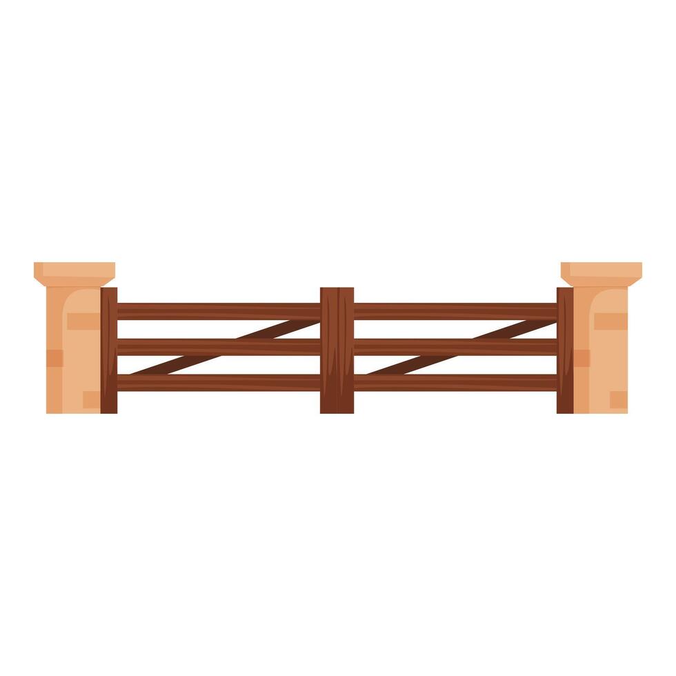 Wooden fence separating space providing security and privacy vector