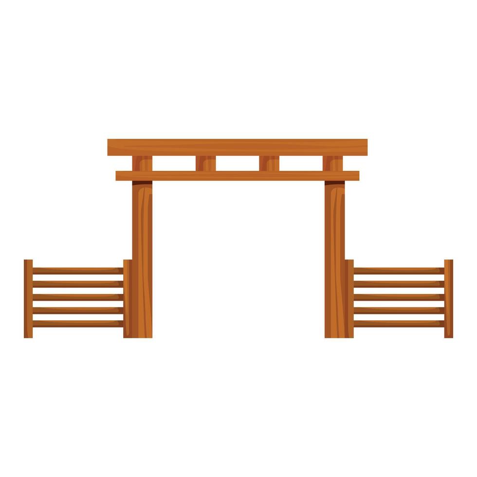 Wooden gate entrance with fences guarding countryside property vector