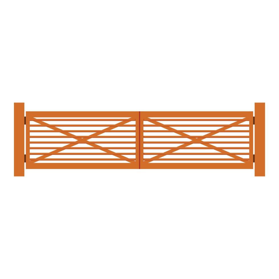 Wooden gate separating two spaces on white background vector