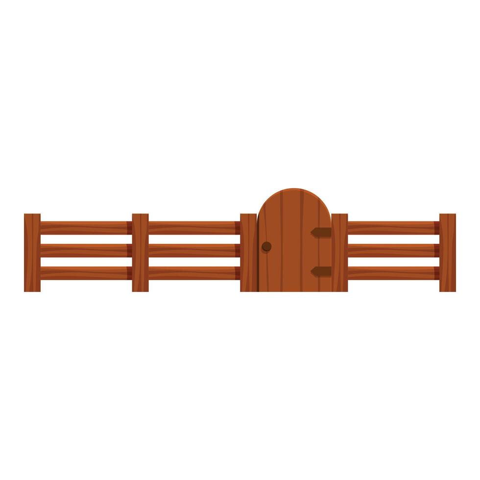 Wooden fence with closed gate providing security and privacy vector