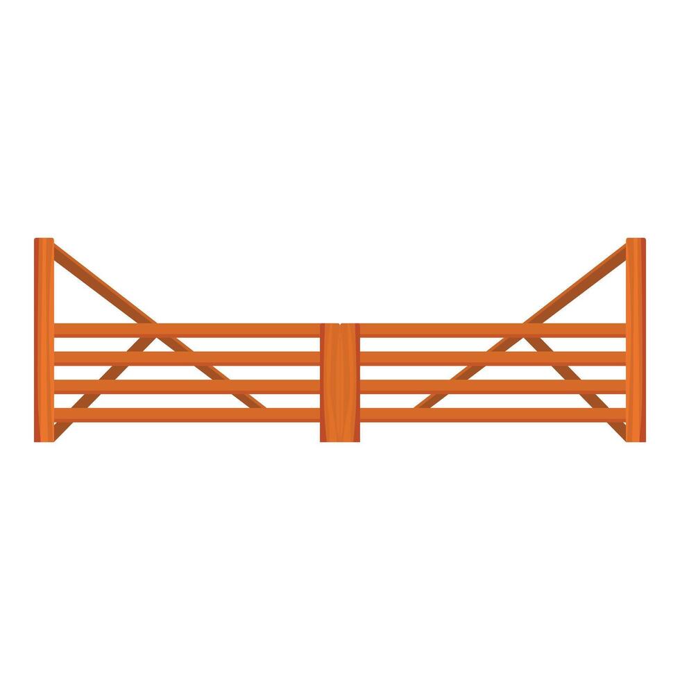 Wooden fence separating providing security at farm or ranch vector