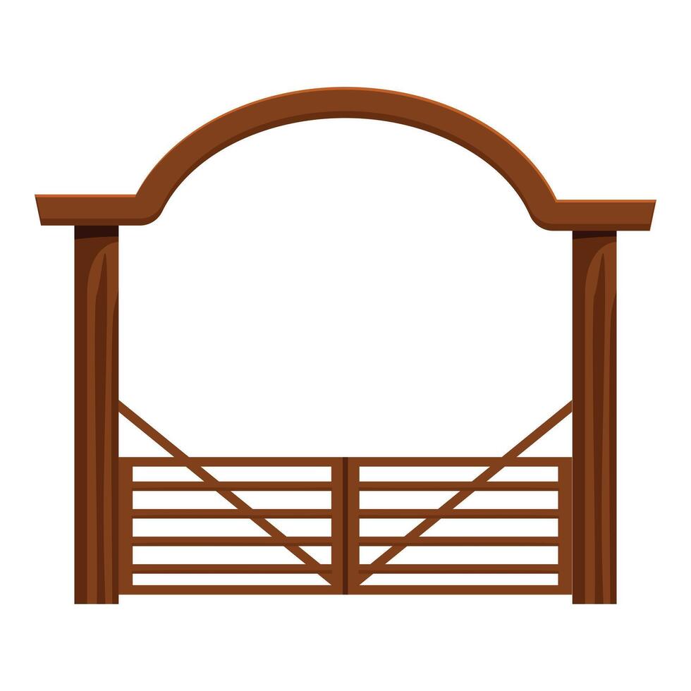 Wooden gate entrance to farm ranch or park vector