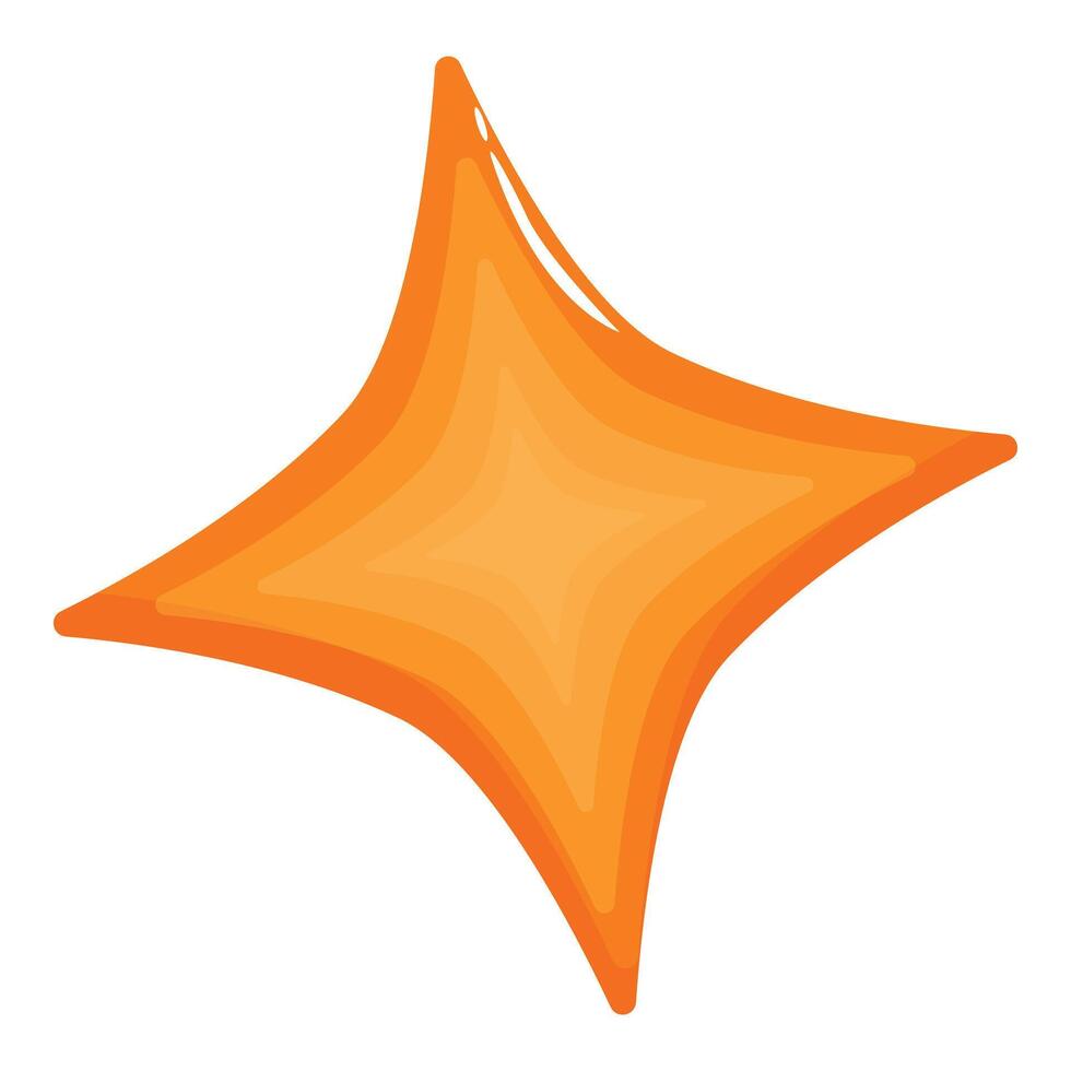 Orange star shining brightly with four points vector