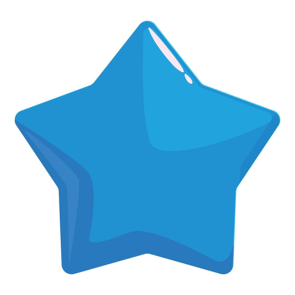 Blue glossy star shining brightly vector