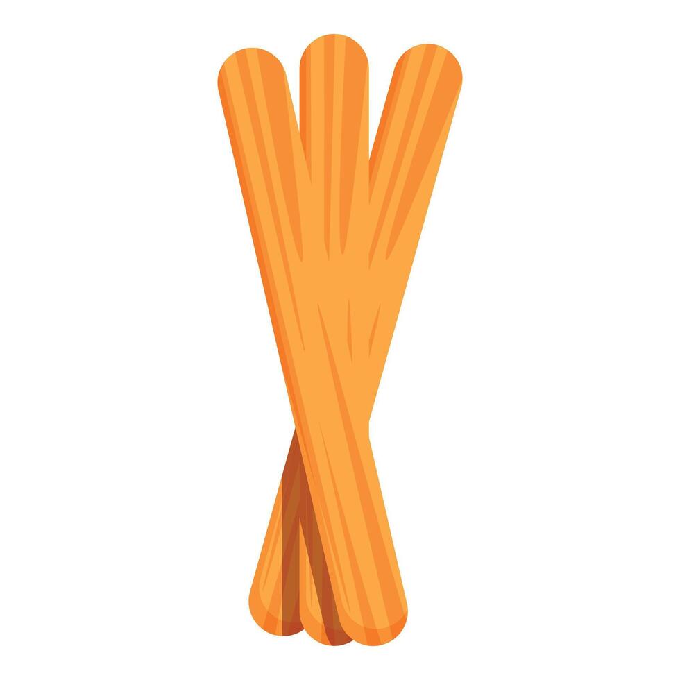 Three breadsticks standing up on white background vector