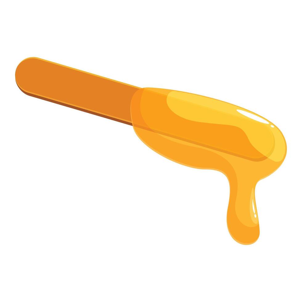 Honey stick dripping with golden honey syrup vector