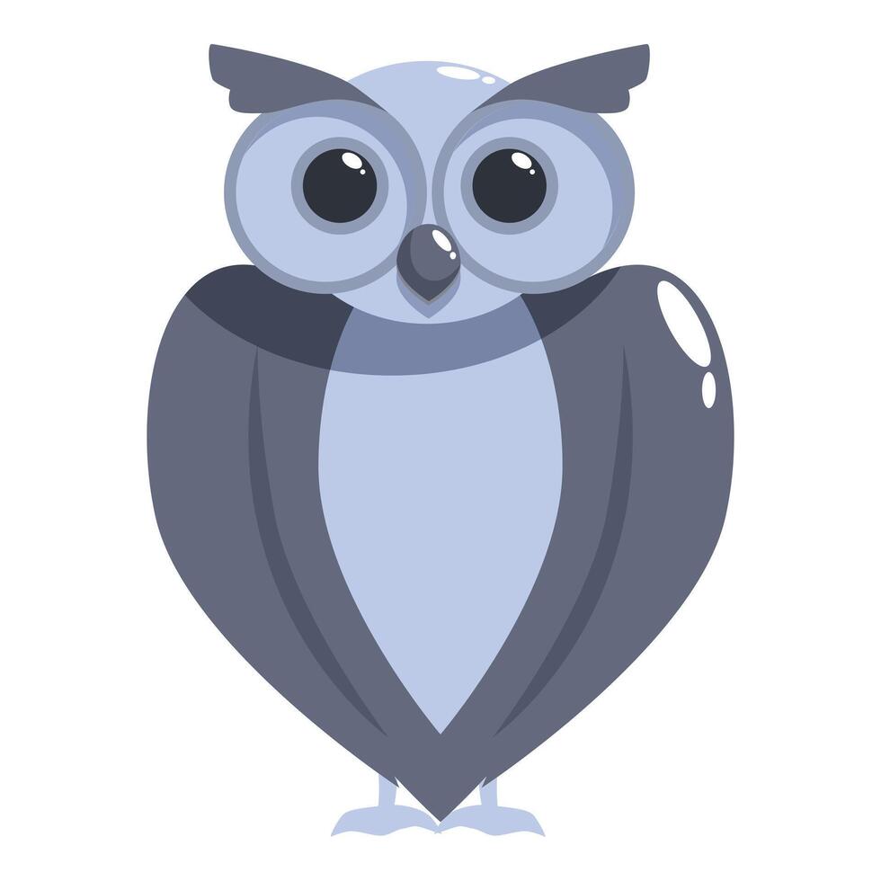 Blue owl standing looking forward with big eyes vector