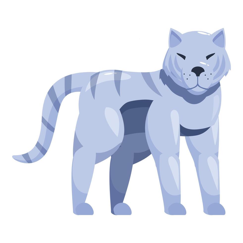 Blue tiger standing proudly showing muscles vector