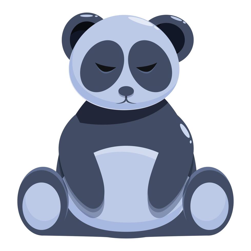 Cute cartoon panda relaxing with eyes closed vector