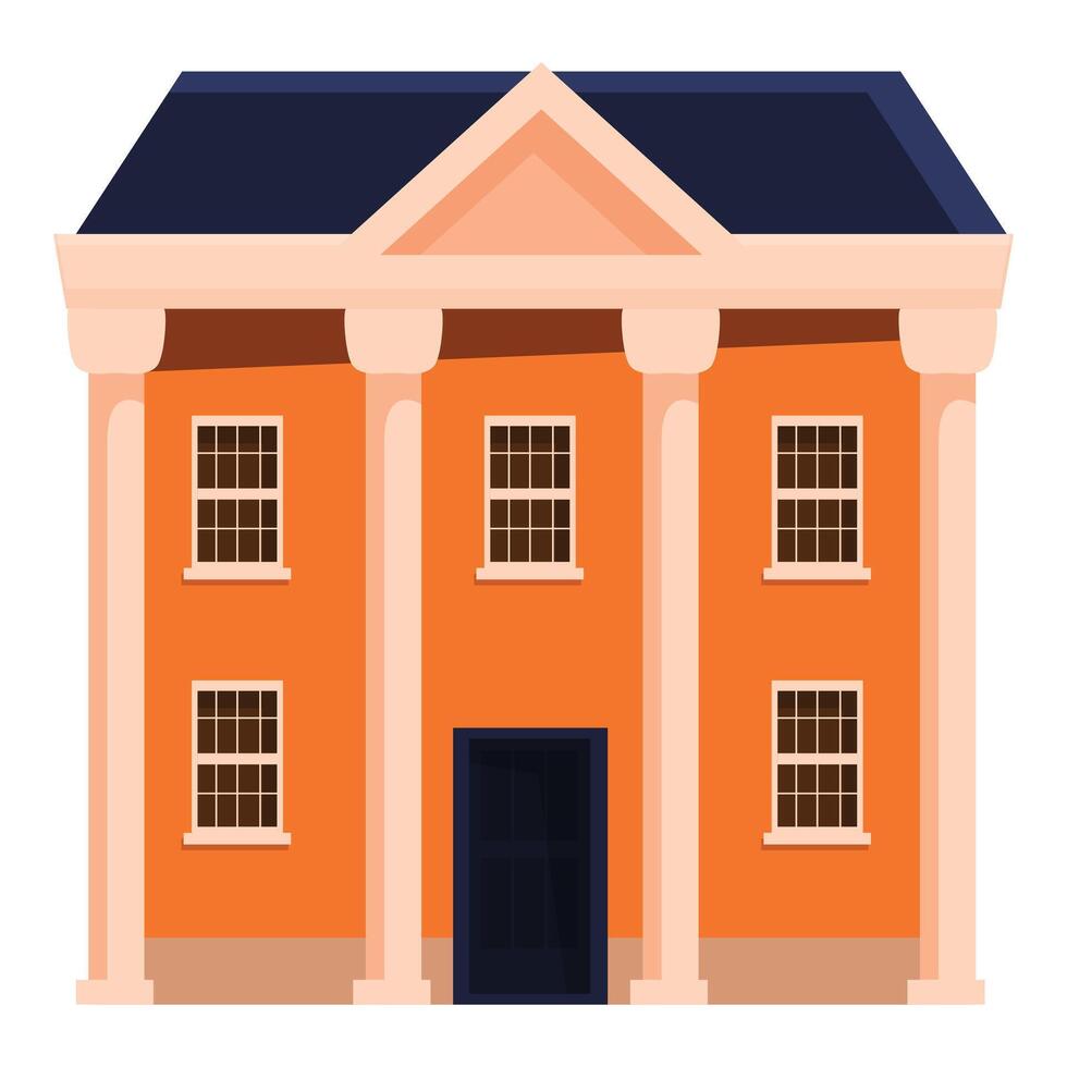Orange courthouse building with columns is showing government power vector