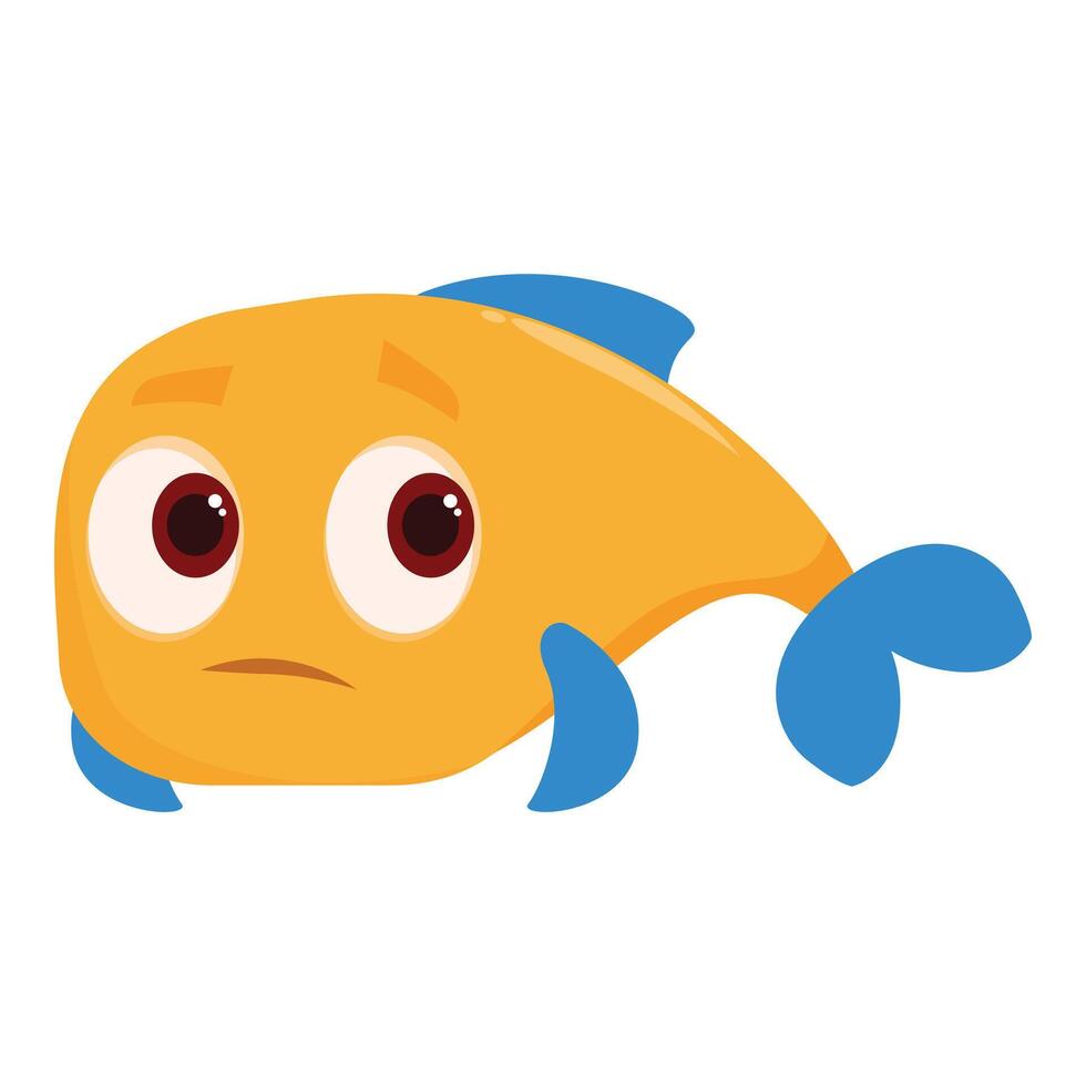Sad orange fish looking with big eyes vector