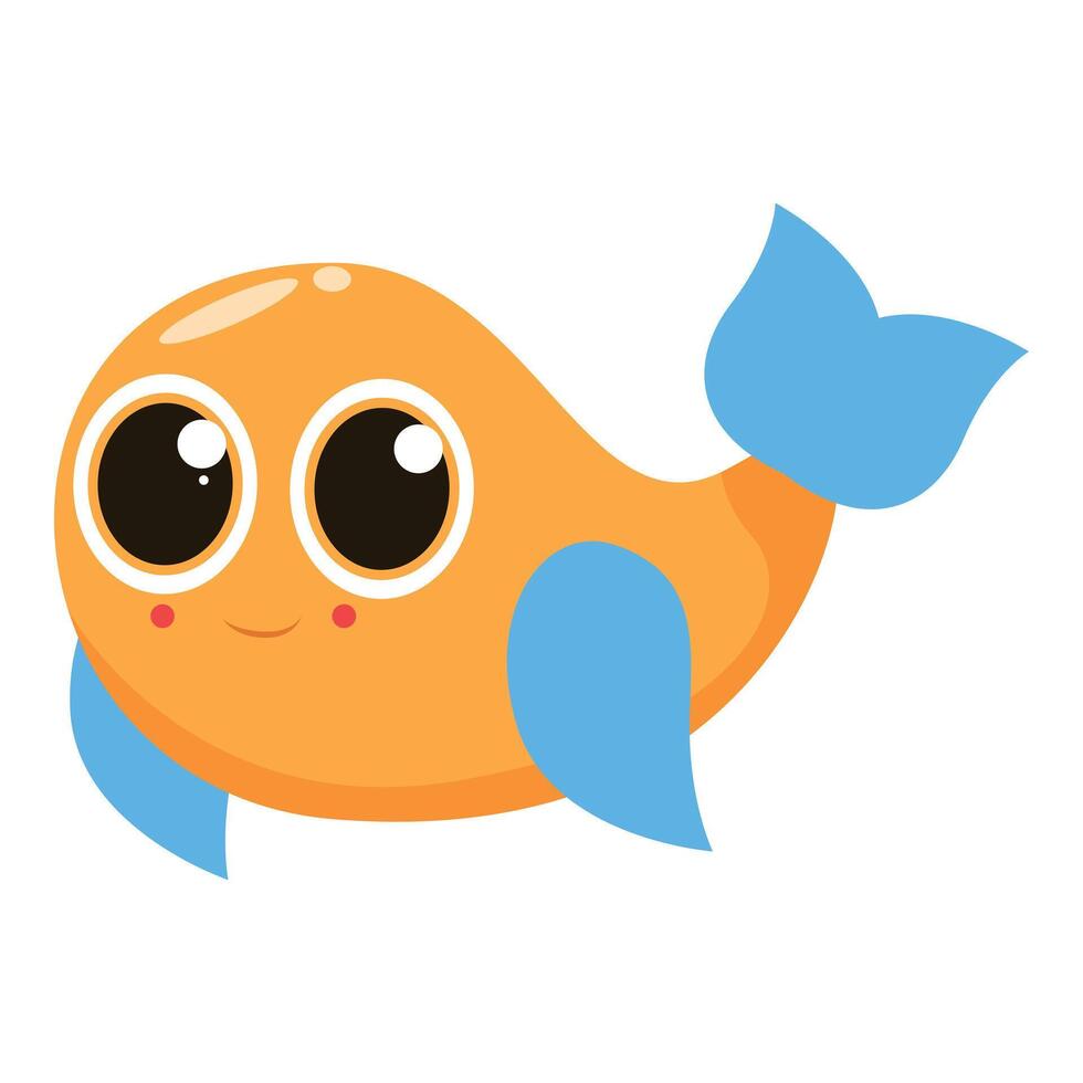 Cute cartoon whale smiling and looking at you vector