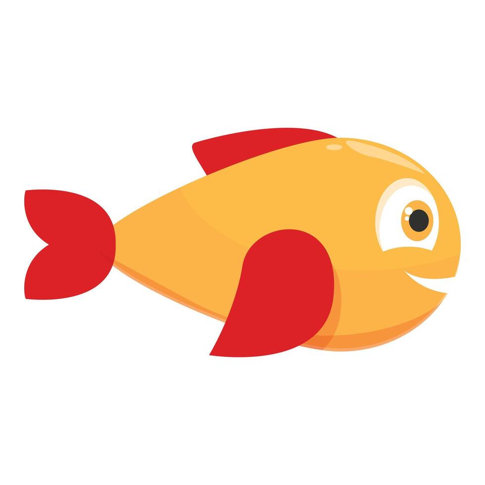 Happy cartoon fish swimming with red fins vector
