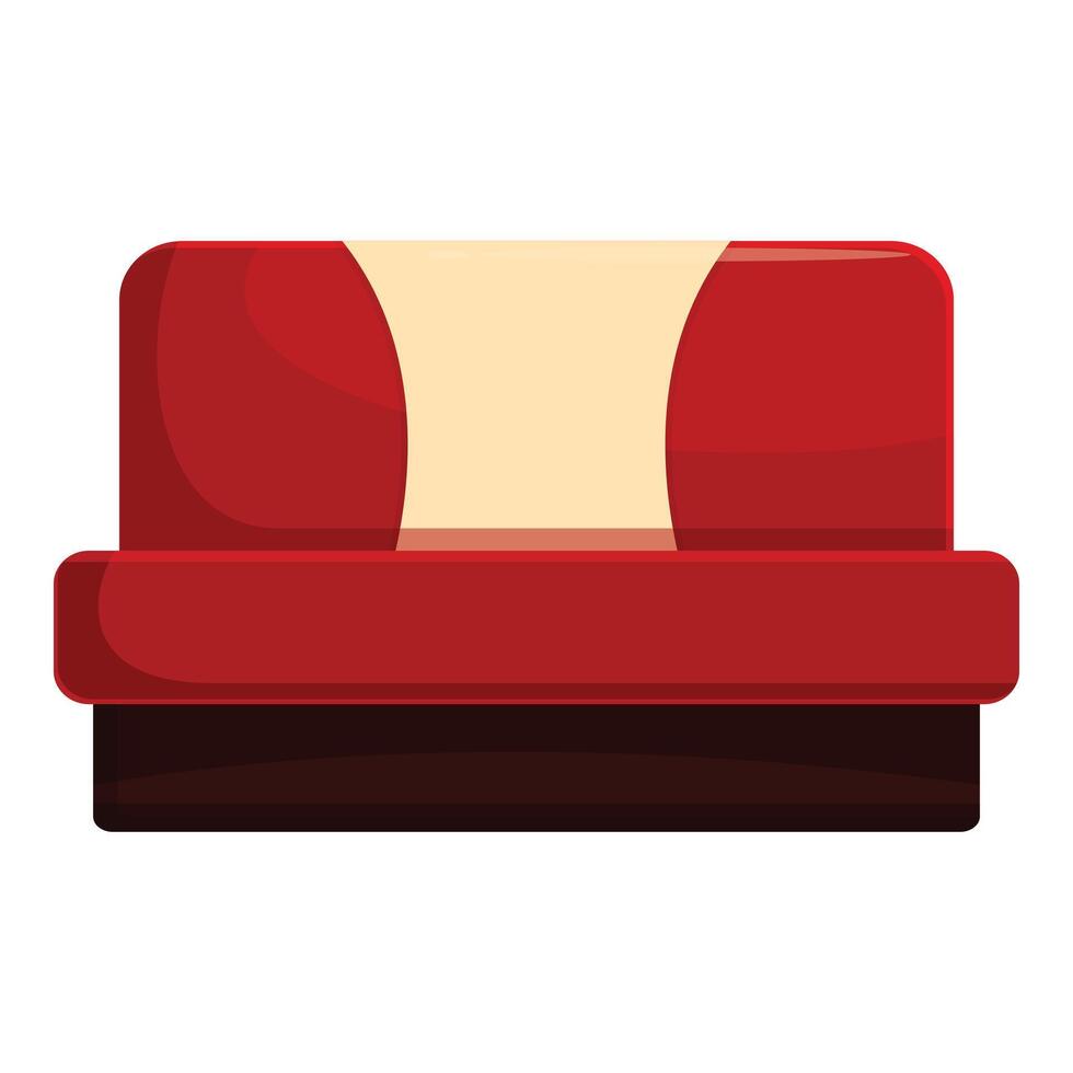 Red sofa with rounded edges standing on the floor vector