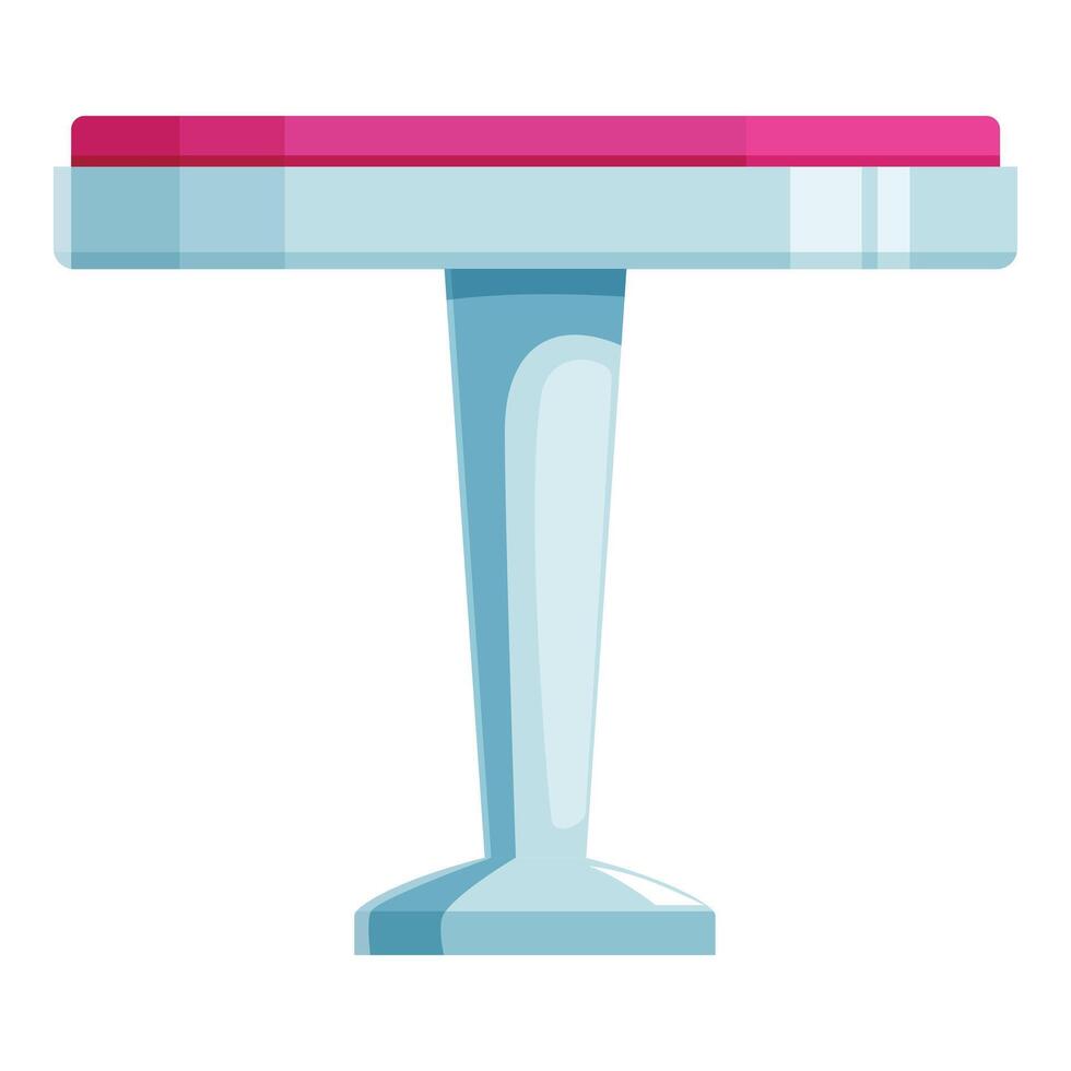 Round table with one leg standing on white background vector