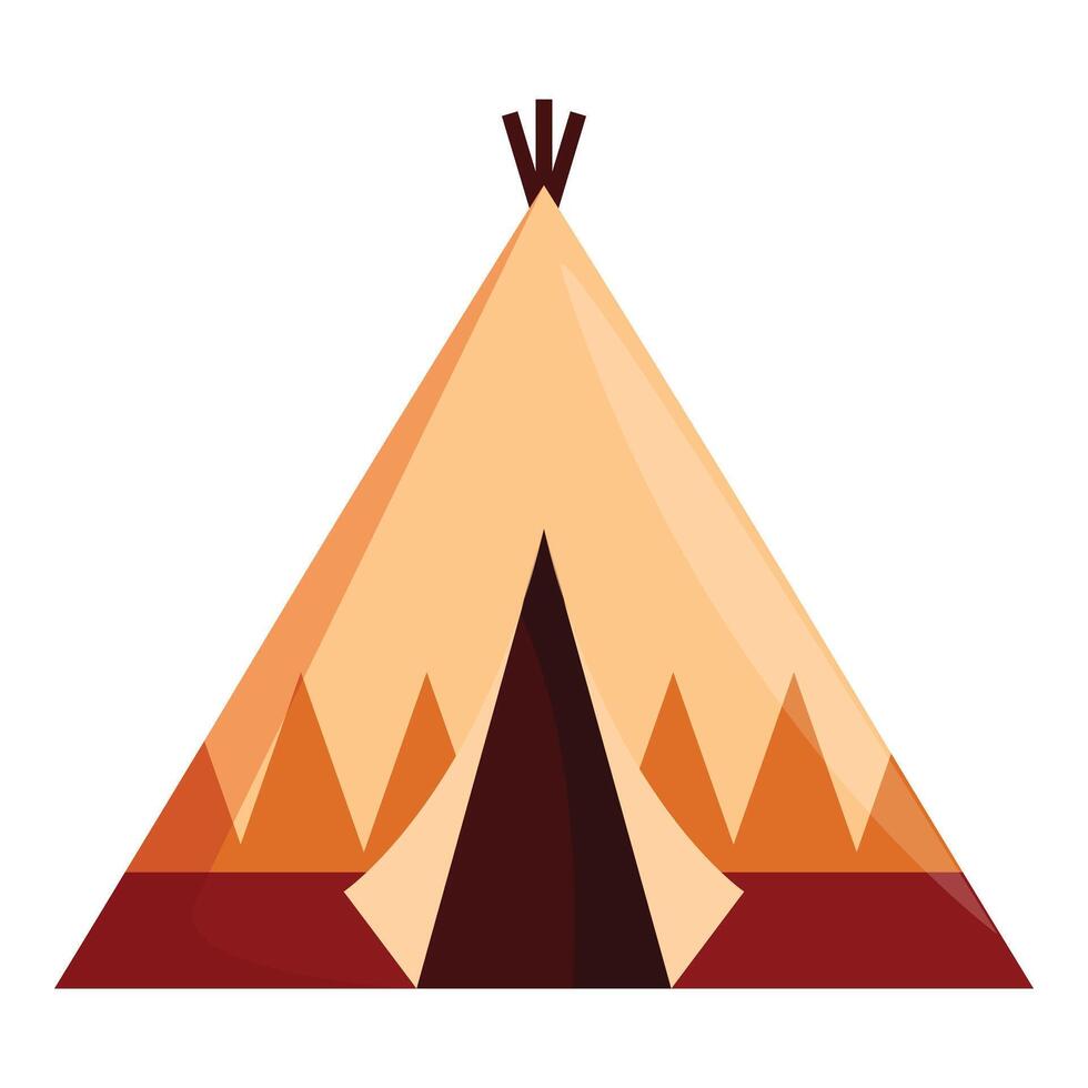 Native american teepee standing isolated on white background vector