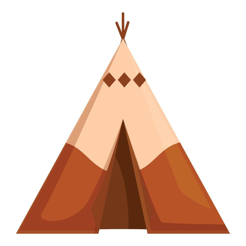 Cartoon teepee standing with open entrance vector
