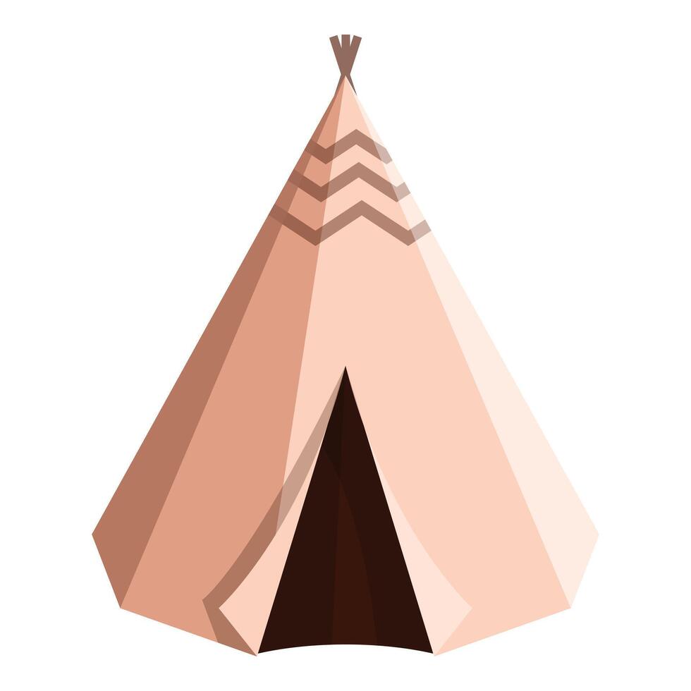 Brown and pink teepee standing on white background vector