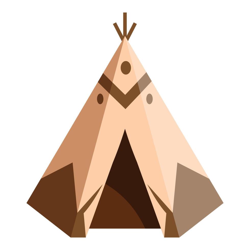 Brown and beige teepee standing tall illustration vector