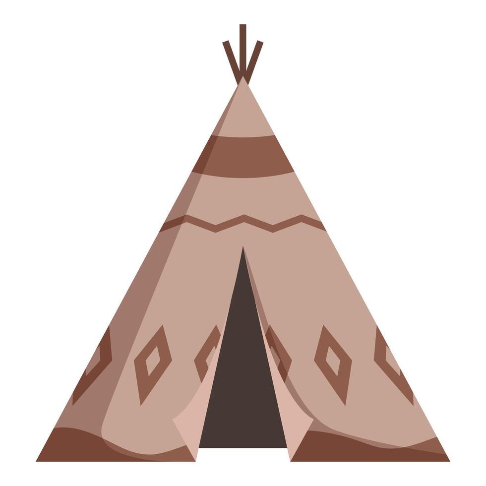 Brown teepee standing isolated on white background vector