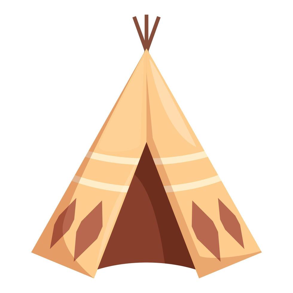 Native american teepee standing on white background vector