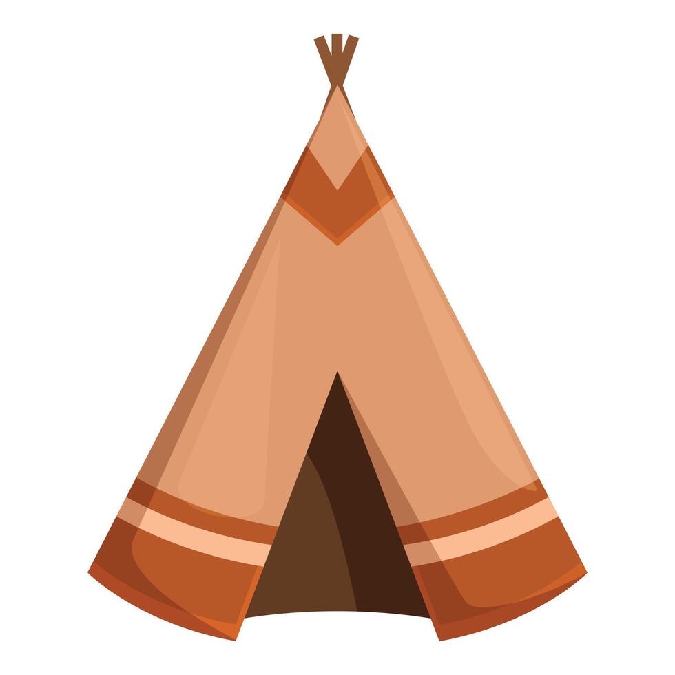 Brown teepee standing on white background vector