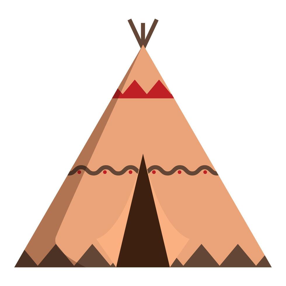 Native american teepee tent standing in the sun vector