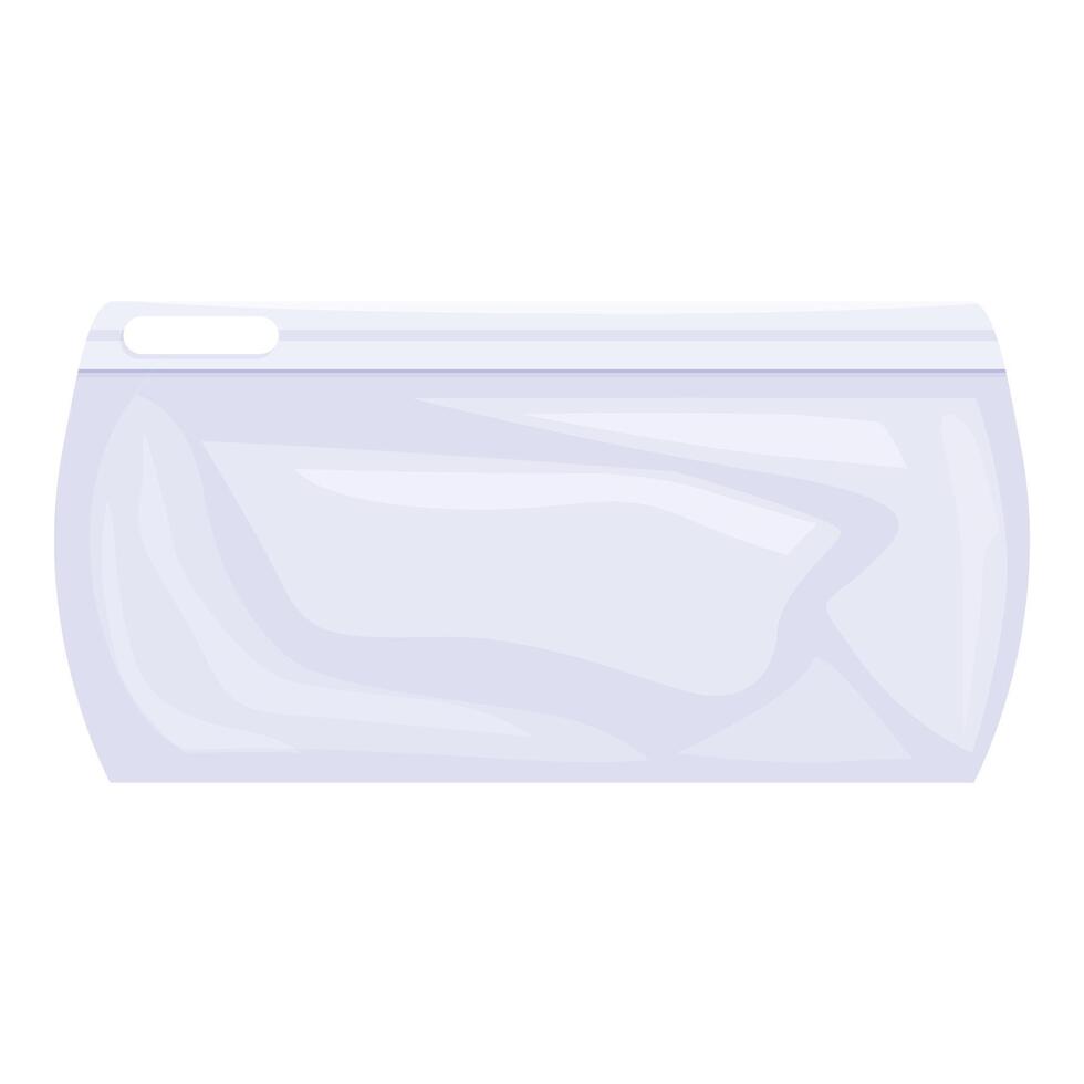 Realistic empty vacuum sealed plastic bag with slider zipper vector