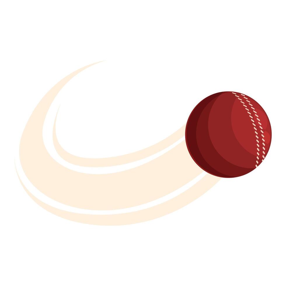 Red leather cricket ball moving fast on white background vector