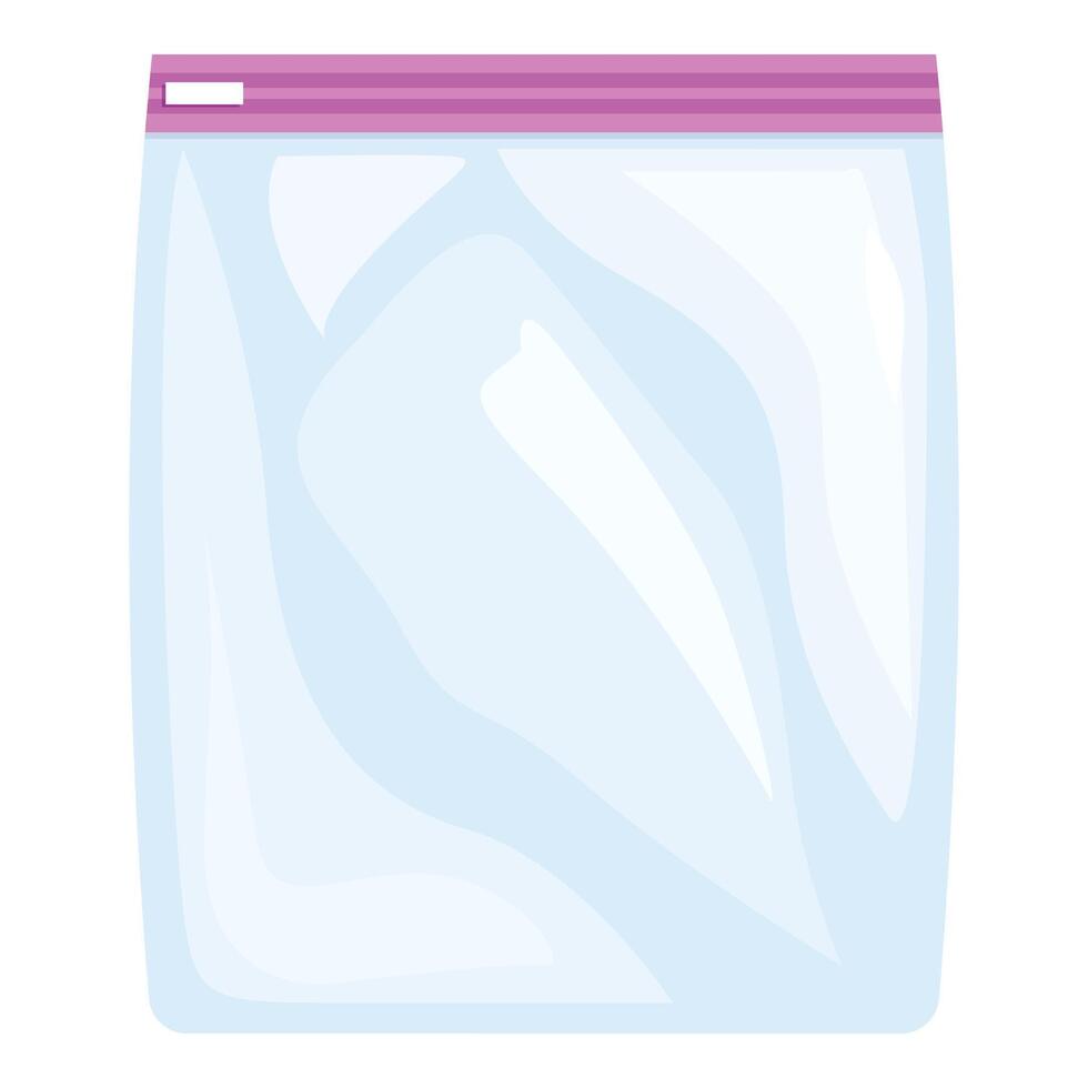 Empty transparent plastic bag with zipper showing a wrinkled texture vector