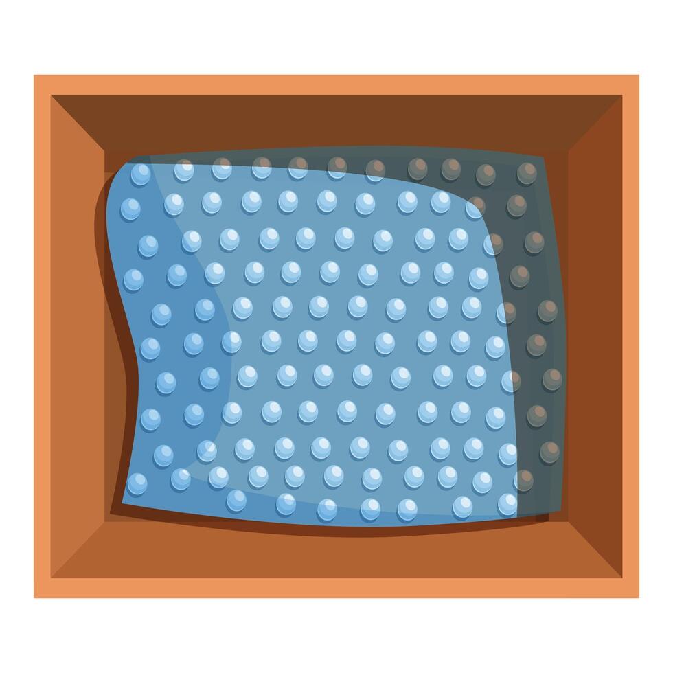 Cardboard box with bubble wrap protecting fragile item vector