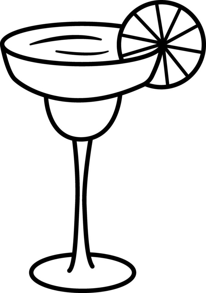 Summer Cocktail for Coloring. Illustration Tropical Refreshing Party Drink vector