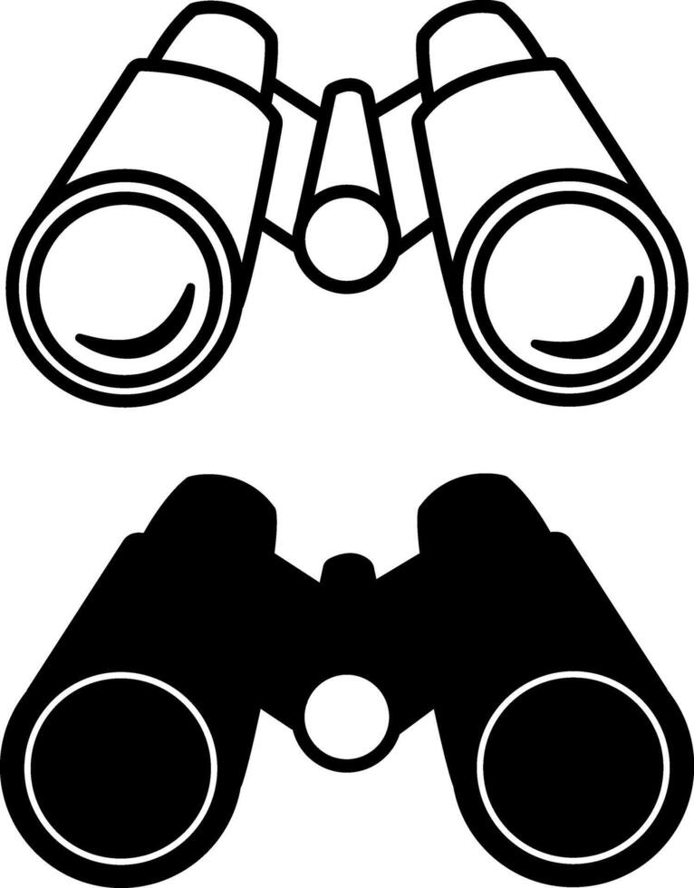 Binoculars icons. Binoculars Black and White Icons vector
