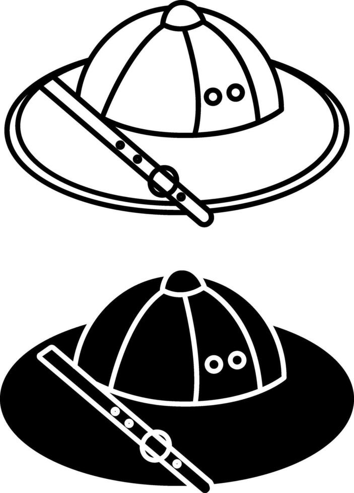 Camping Hat Icons. Illustration African Safari Hat for Hiking vector
