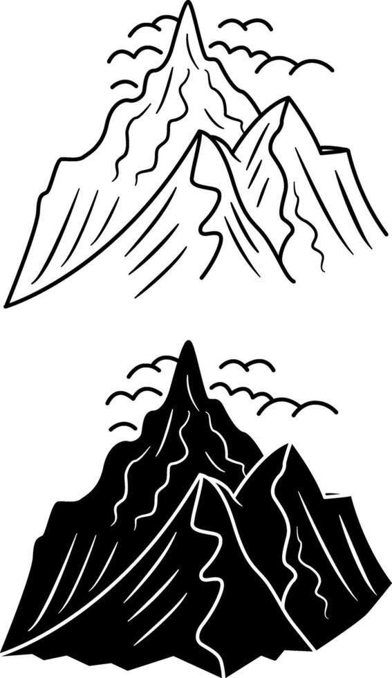 Mountain Icons.The concept of active recreation, travel, and tourism. vector